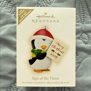 Hallmark Keepsake Penguin Ornament with Red Hat and Green Scarf